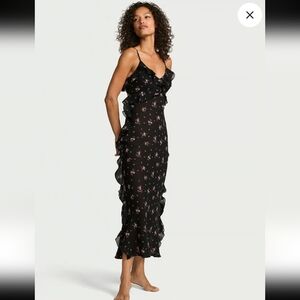 New Victoria Secrrt Angels Wisteria Sheer Chiffon Long Slip Dress